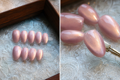 Rose Pink Cat Eye Press On Nails | Handmade Reusable Nails by AMBERÉA