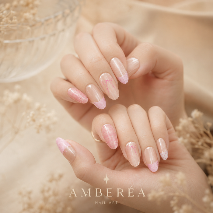 Blush Dawn Cat-Eye Press-On Nails