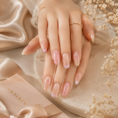 Blush Dawn Cat-Eye Press-On Nails
