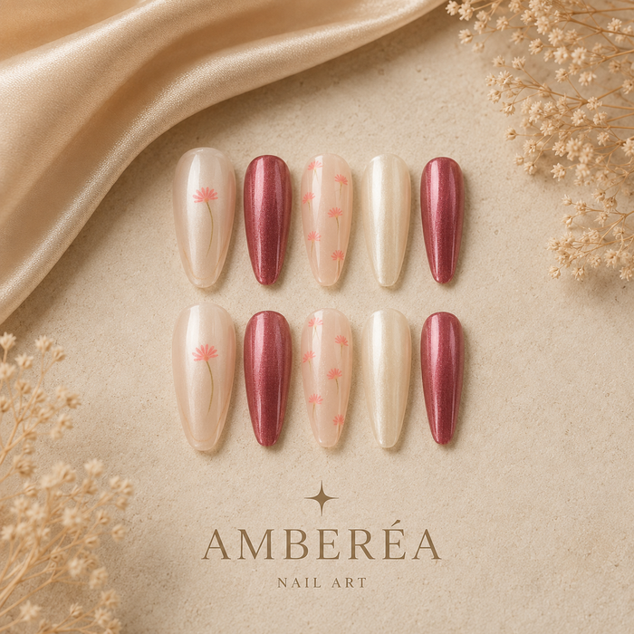Rosy Pearl Cat-Eye Press-On Nails