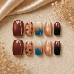 Wild Leopard & Cobalt Press-On Nails