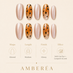 Amber Leopard Velvet Nails