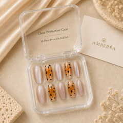 Amber Leopard Velvet Nails