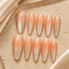 Champagne Veil Cat-Eye Press-On Nails