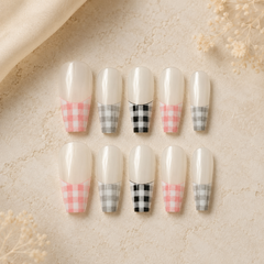 Vintage Argyle French Press-On Nails
