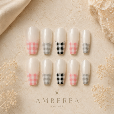 Vintage Argyle French Press-On Nails