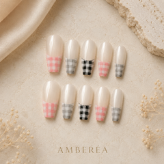 Vintage Argyle French Press-On Nails