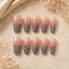 Soft Leopard Gradient Press-On Nails