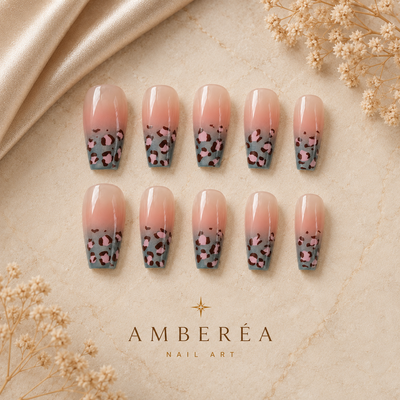 Soft Leopard Gradient Press-On Nails