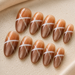 Amber Caramel Cat Eye Press-On Nails