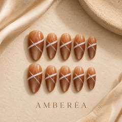 Amber Caramel Cat Eye Press-On Nails