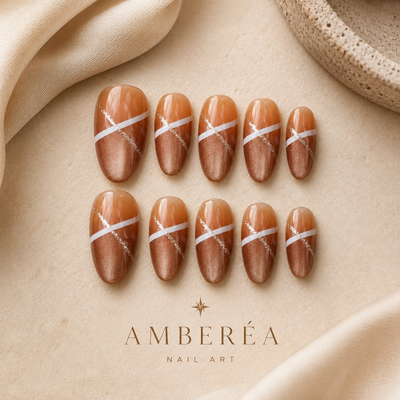 Amber Caramel Cat-Eye Press-On Nails