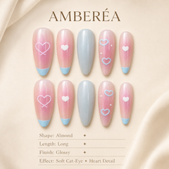 Pastel Heart French Press-On Nails