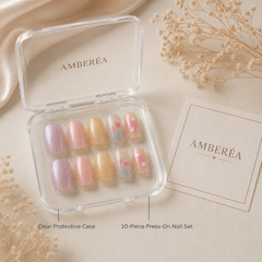 Pastel Bow Heart Press-On Nails