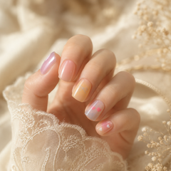 Pastel Bow Heart Press-On Nails