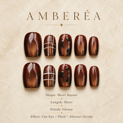 Coffee Amber Cat Eye Press-On Nails