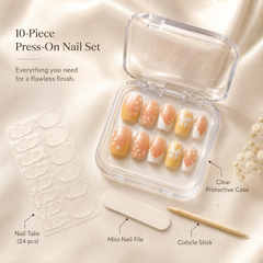 Daisy Bow Short Press-On Nails