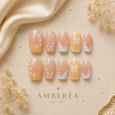 Daisy Bow Short Press-On Nails