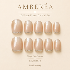 Nude Silver French Press-On Nails
