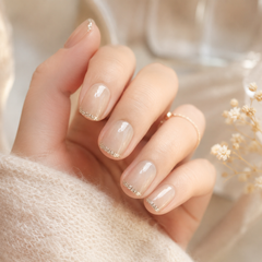 Nude Silver French Press-On Nails