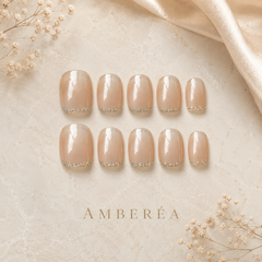 Nude Silver French Press-On Nails