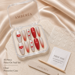 Red Heart Bow Ombre Press-On Nails