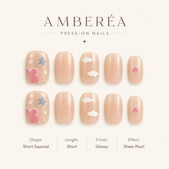Cloud Paw Floral Press-On Nails