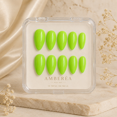 Neon Lime Cat Eye Press-On Nails