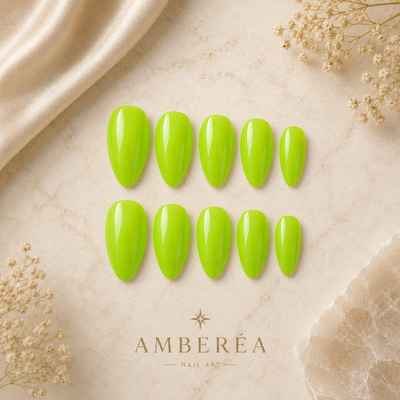 Neon Lime Cat-Eye Press-On Nails