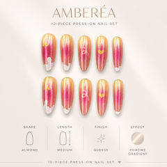 Sunset Heart Cat Eye Press-On Nails
