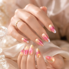 Sunset Heart Cat Eye Press-On Nails
