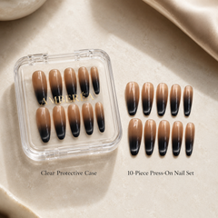 Black Brown Ombre Cat Eye Press-On Nails