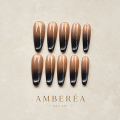 Black Brown Ombre Cat Eye Press-On Nails