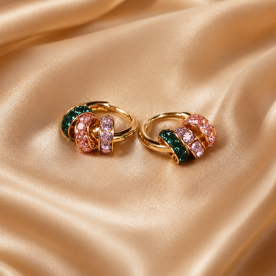 Colorful Glass Crystal Hoop Earrings