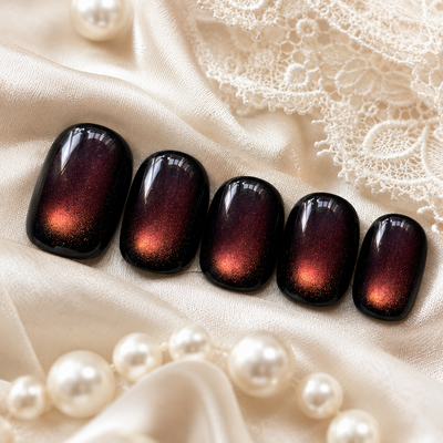 Black Purple Cat-Eye Press-On Nails