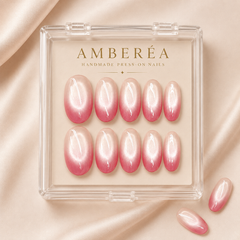 Pink White Pearl Ombre Press On Nails | Short Square Reusable Fake Nails