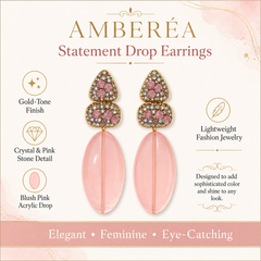 Colorful Crystal Drop Earrings | 4 Color Statement Dangle Earrings