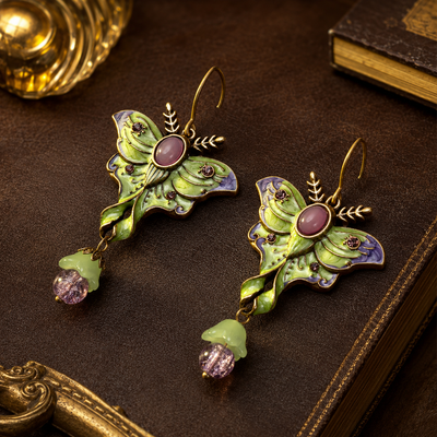 Green Butterfly Dangle Earrings