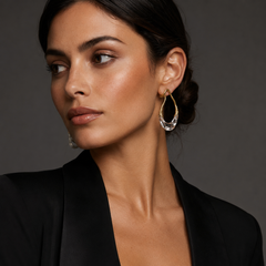 Gold Clear Resin Hoop Earrings | Modern Acrylic Statement Earrings