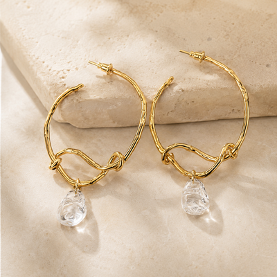 Gold Irregular Hoop Earrings