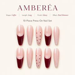 Burgundy Half-Moon French Press-On Nails