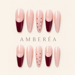 Burgundy Half-Moon French Press-On Nails