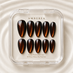 Dark Amber Cat Eye Press-On Nails