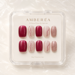 Berry Rose Gold Curve Press-On Nails