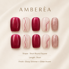 Berry Rose Gold Curve Press-On Nails