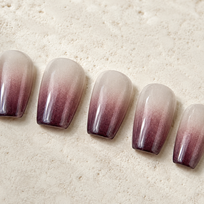 Mauve Burgundy Ombre Press-On Nails