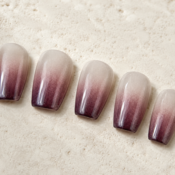 Mauve Burgundy Ombre Press-On Nails