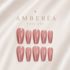 Soft Rose Shimmer Press-On Nails