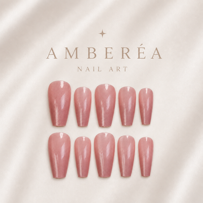 Soft Rose Shimmer Press-On Nails