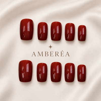 Brick Red Glossy Press-On Nails